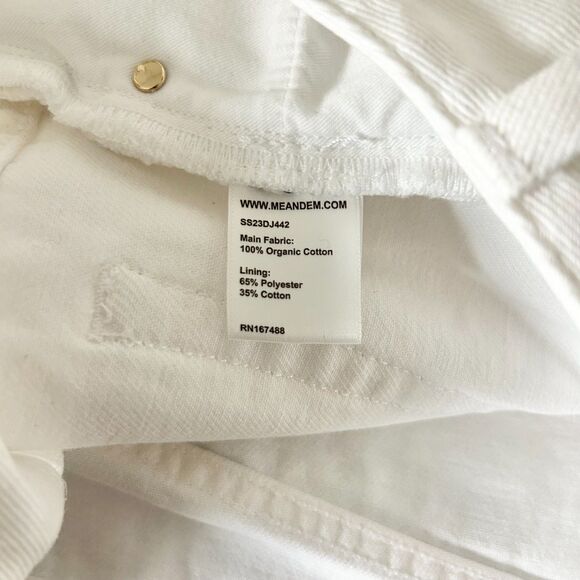 ME+EM A-Line Frayed Denim Button Fly Short White 100% Cotton Size 31 - Picture 5 of 5